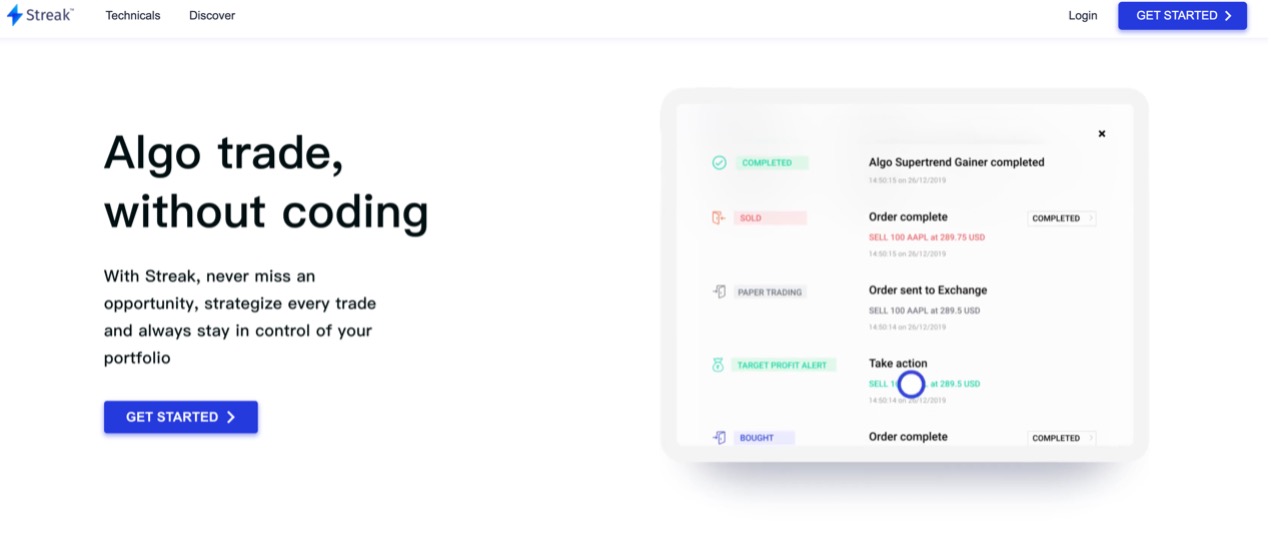 Streak「https://streak.world/」算法交易网站图