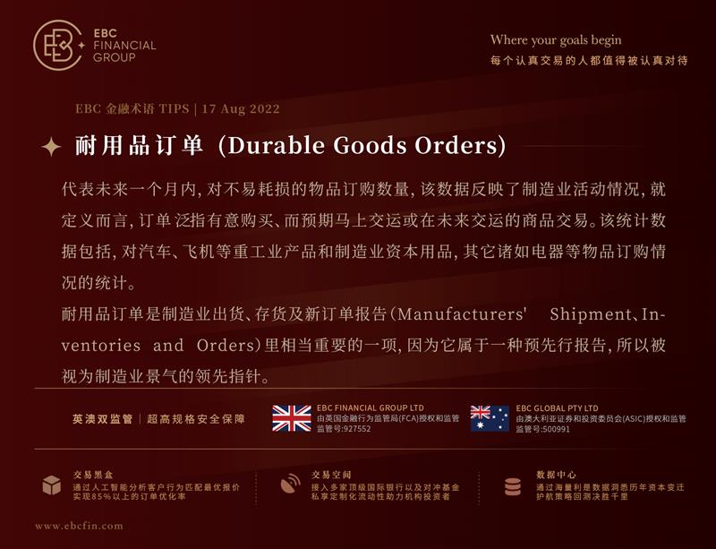 耐用品订单（Durable Goods Orders）