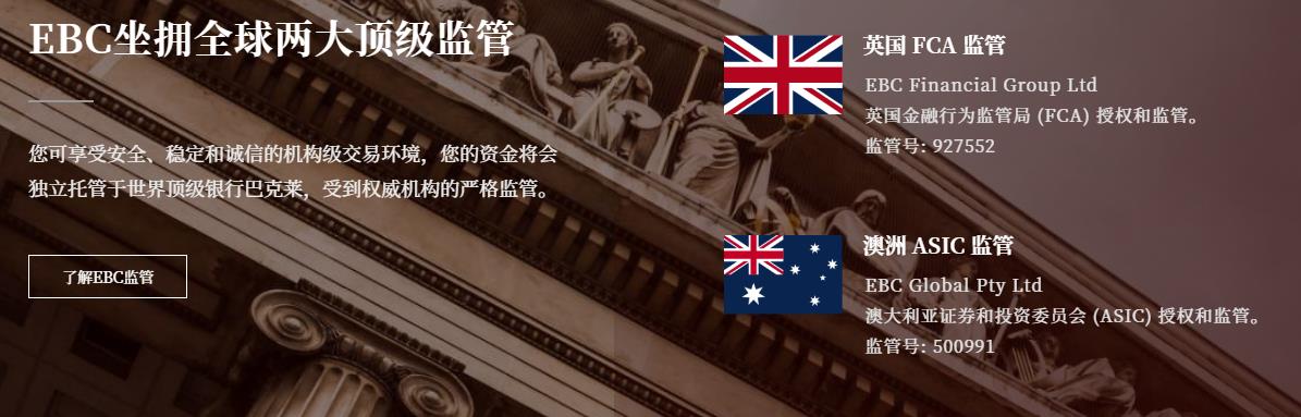 EBC坐拥全球两大顶级监管
