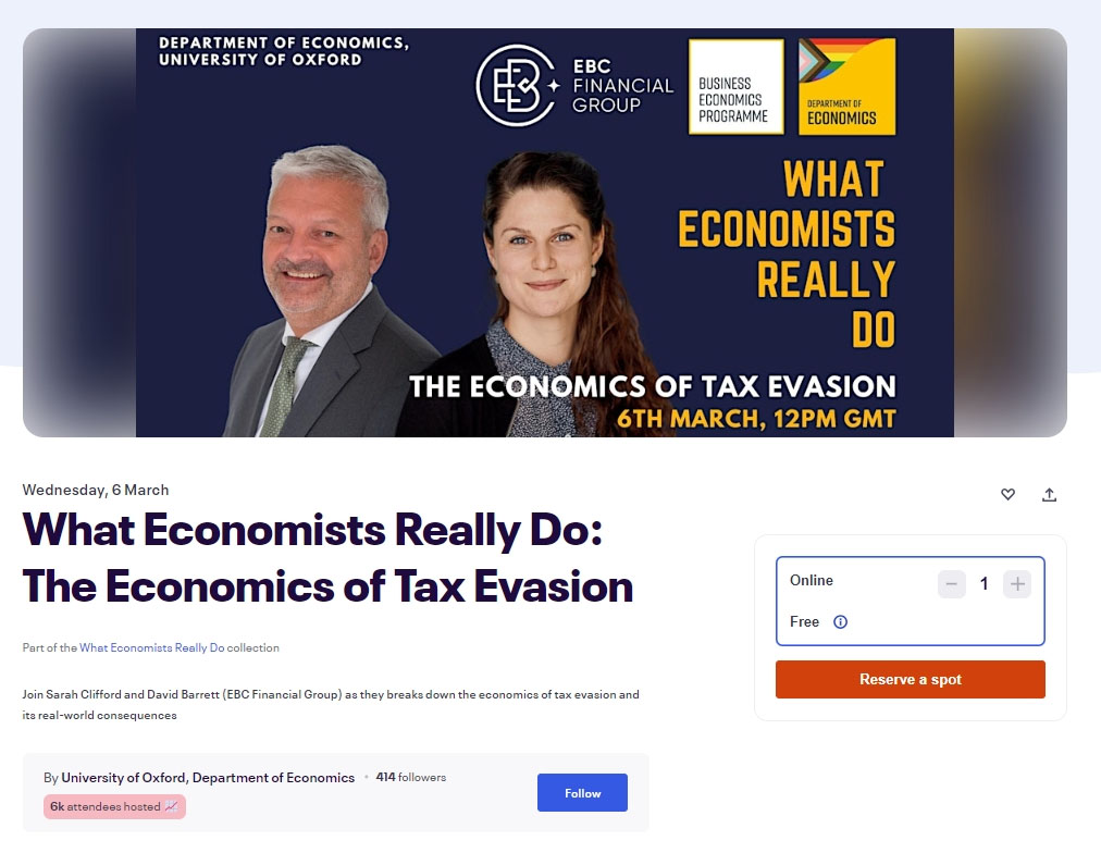 EBC Supports Oxford’s Department of Economics Webinar
