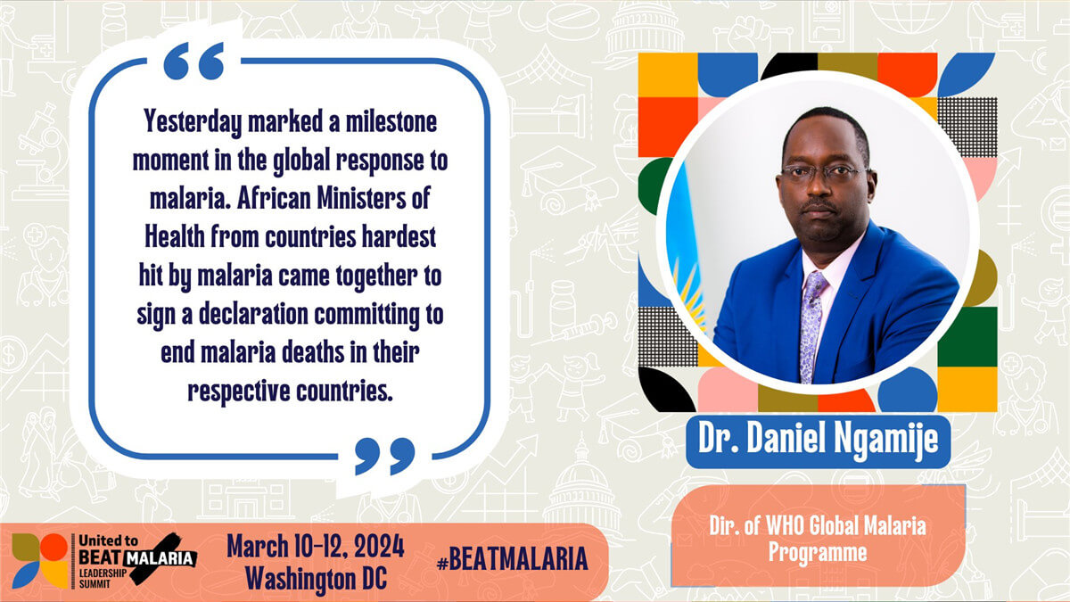 Daniel Ngamije, 세계보건기구(WHO)의 글로벌 말라리아 프로그램 책임자