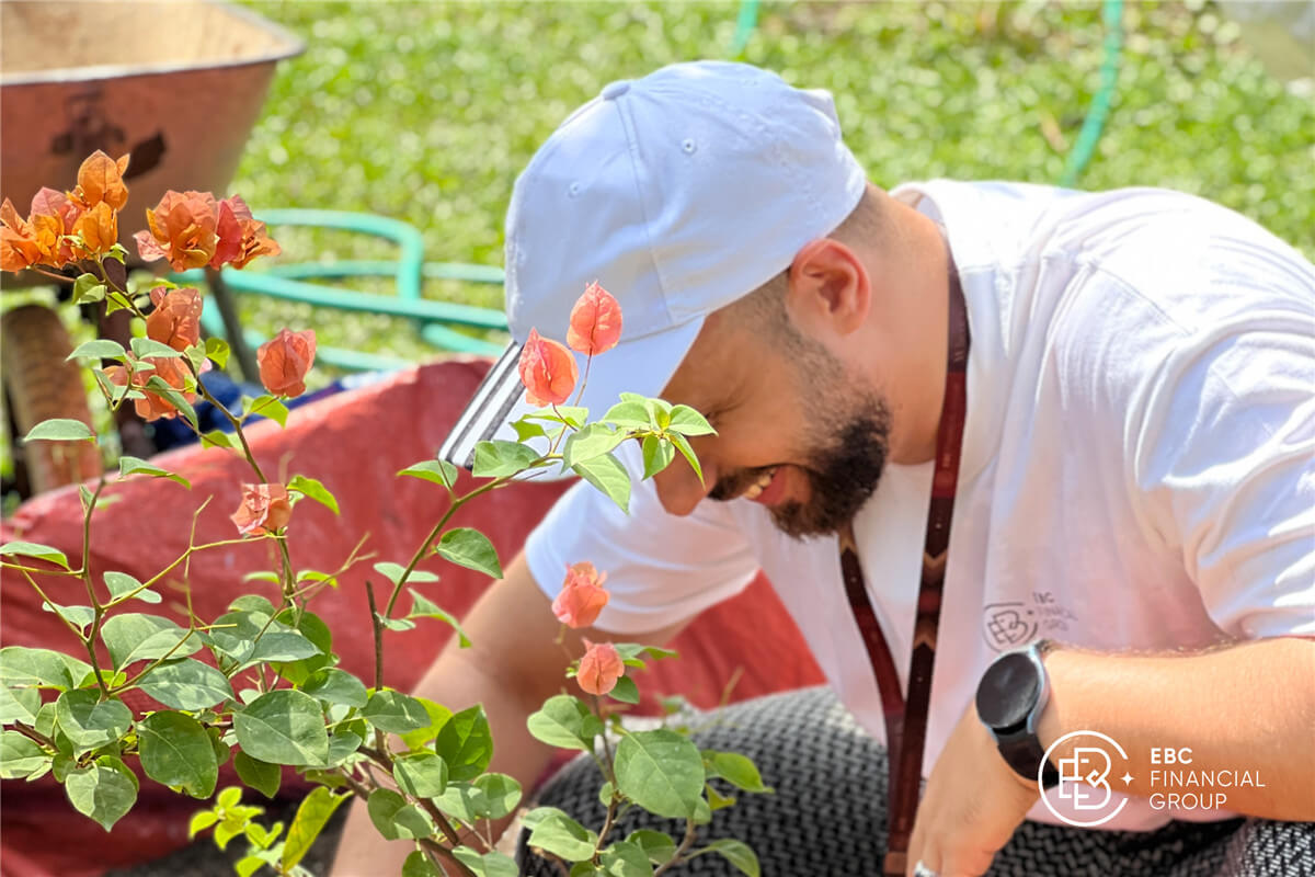 Omar, one of EBC’s employees happy to help cleaning the orphanage’s compound