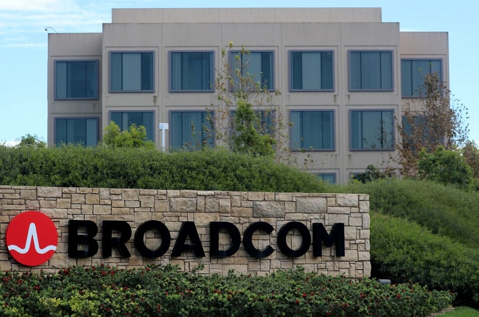 Broadcom (logo for the Chipmaker Campus office in Irvine, California)