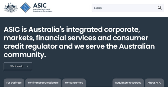 オーストラリア証券投資委員会(ASIC)