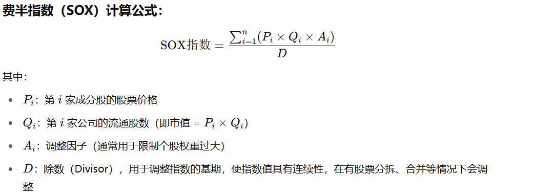 费半指数计算公式