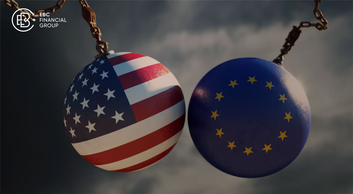 American flag and European Union flag