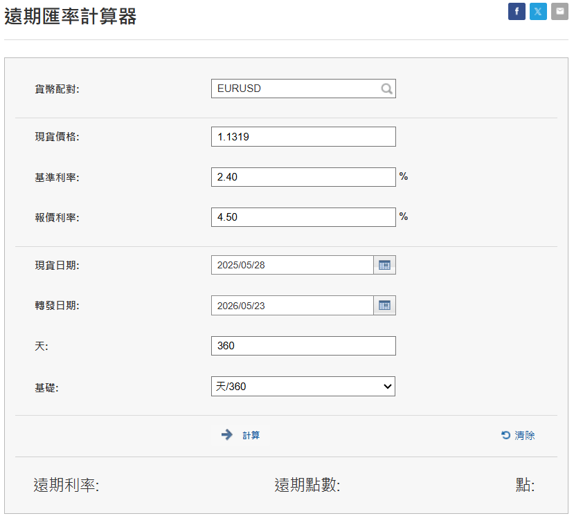 遠期利率計算器模型