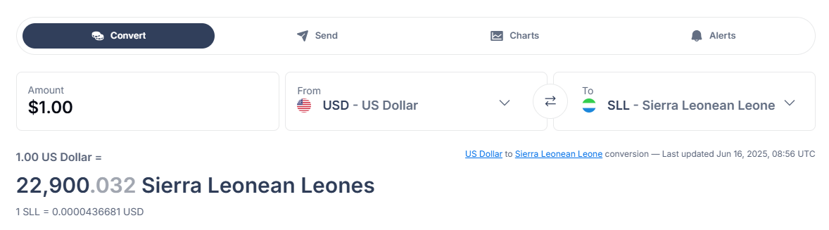 USD to SLE
