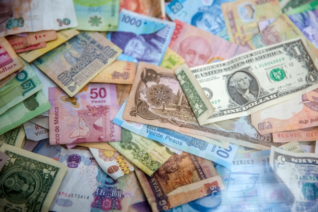 Monedas fiduciarias en primer plano