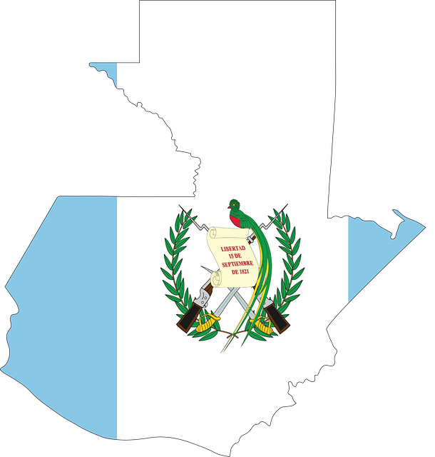 Mapa y bandera de Guatemala