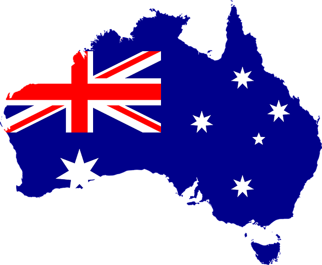 Mapa y bandera de Australia