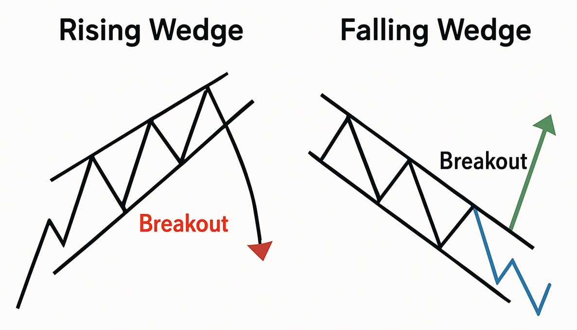 The Rising Wedge and Falling Wedge