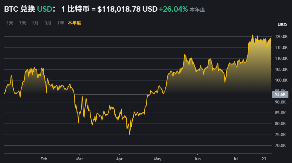 比特币兑美元本年度走势