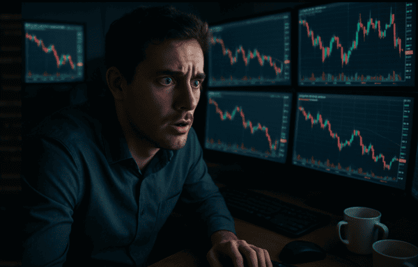 Trader observando gráficos con ansiedad, típico del FOMO en trading
