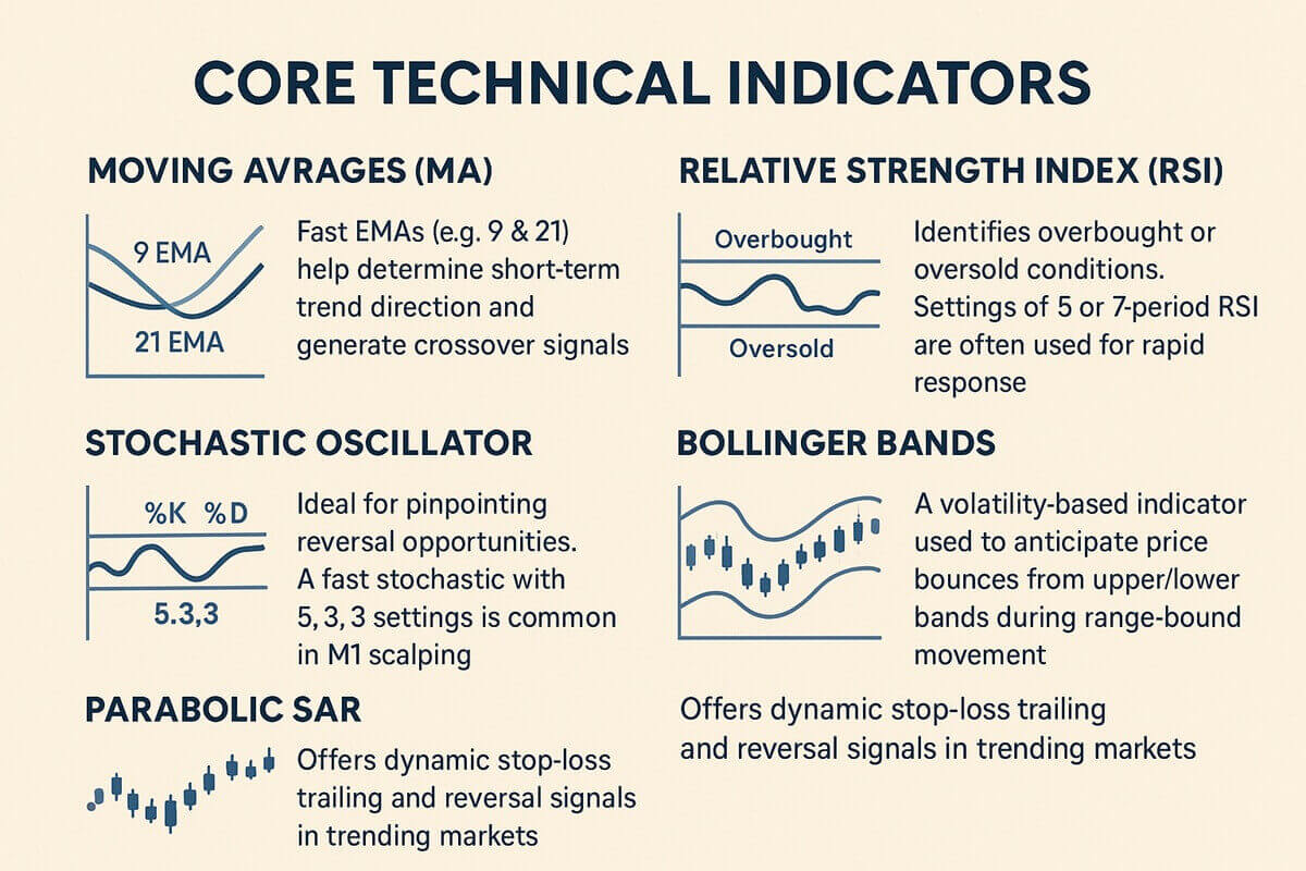 Core Technical Indicators in Scalping Trading Strategy