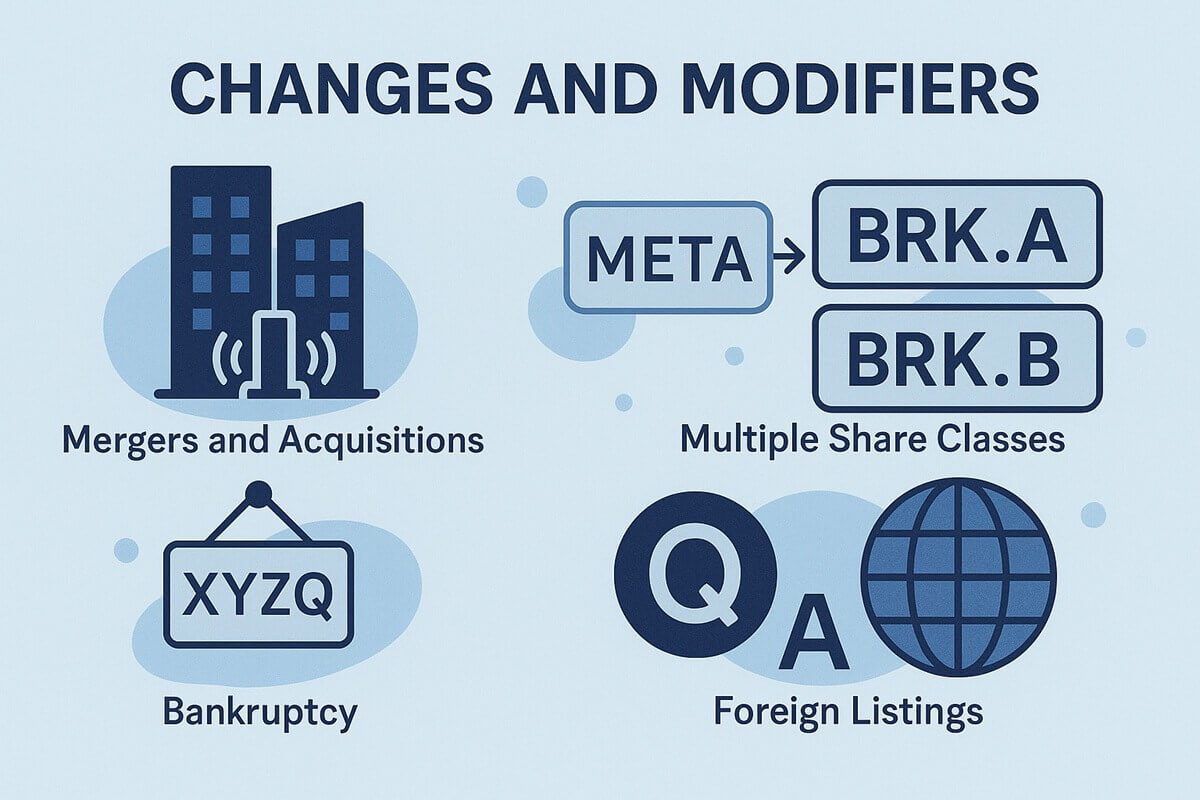 Changes and Modifiers of Stock Symbols