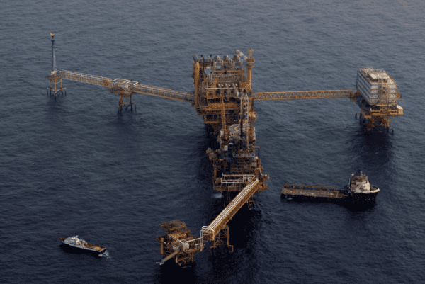 Plataforma extractora de petróleo en el Golfo de México