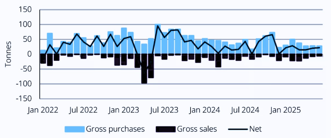 Central Bank Gold Purchasing Trends from 2022 to Present