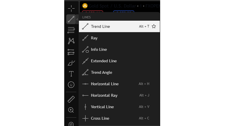 Option Box in the Lines Menu
