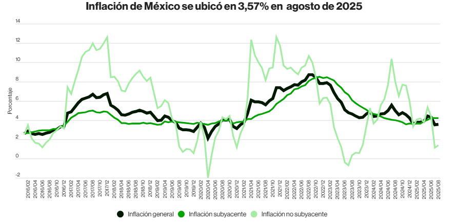 Gráfico de la inflación en México