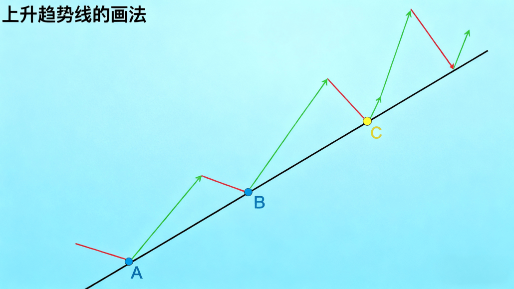 上升趋势线的画法