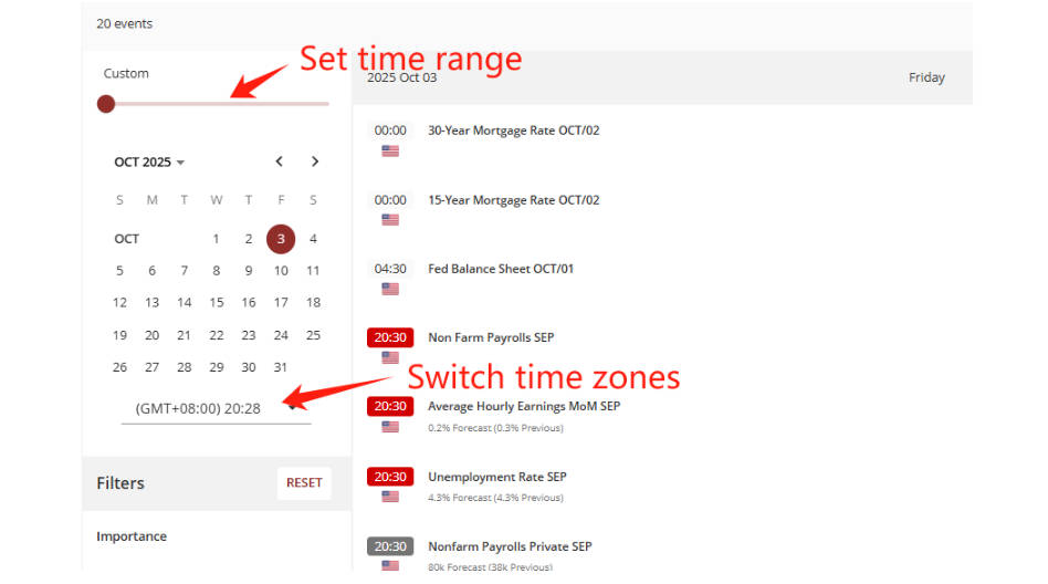 How to Set Time Range and Switch Time Zones