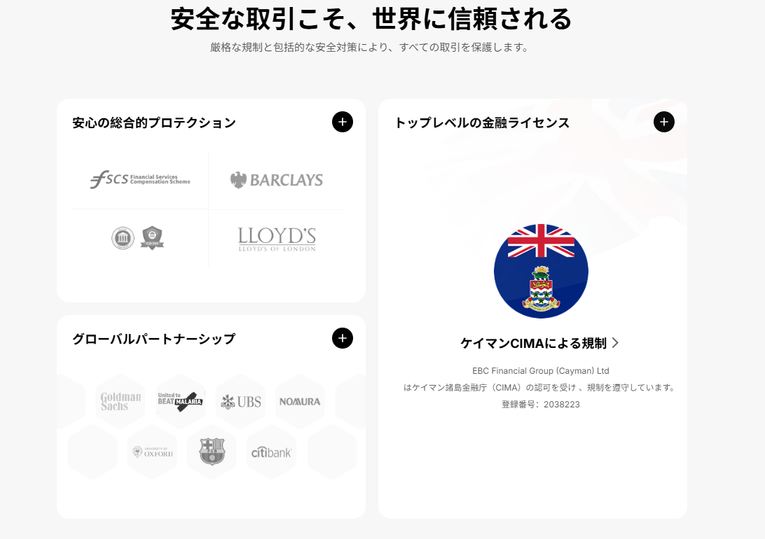 EBCは安全な取引で世界的に信頼されている