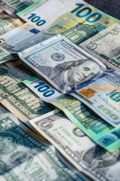 Billetes del euro y del dólar