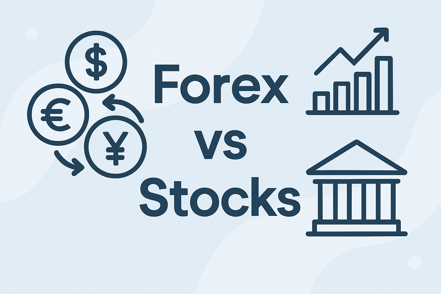 Illustration of Forex vs Stocks