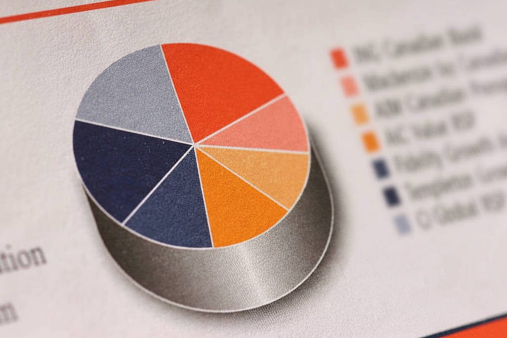 Pie chart showing a mutual fund portfolio