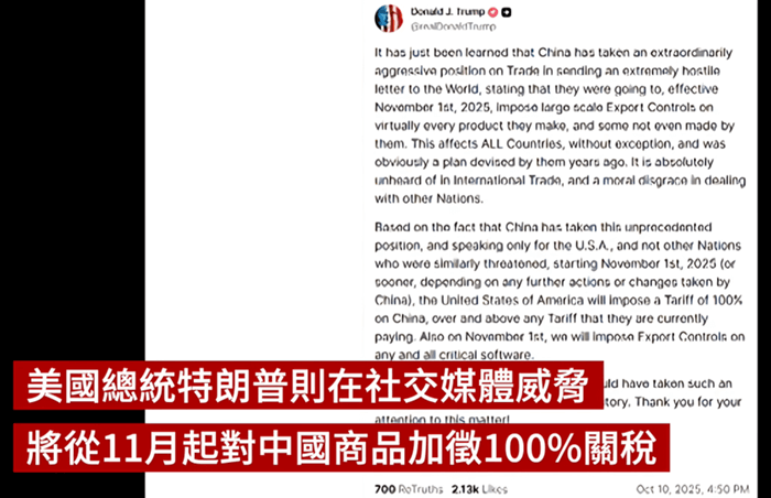 100%關稅風波