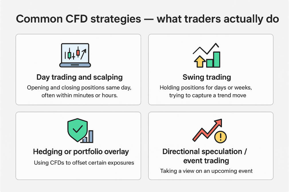 Common CFD strategies — what traders actually do