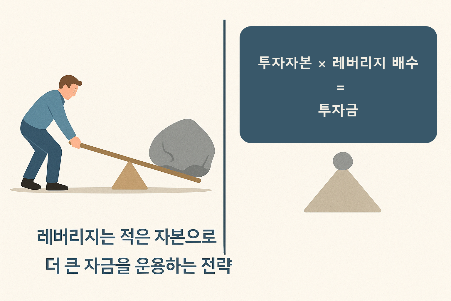 레버리지는 적은 자본으로 더 큰 자금을 운용하는 전략.png