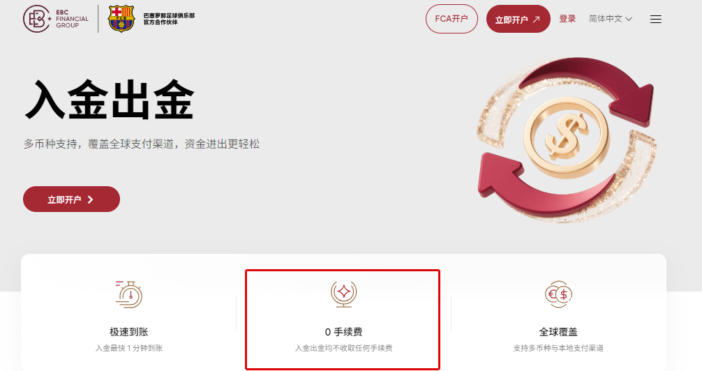 EBC交易平台不收取任何手续费