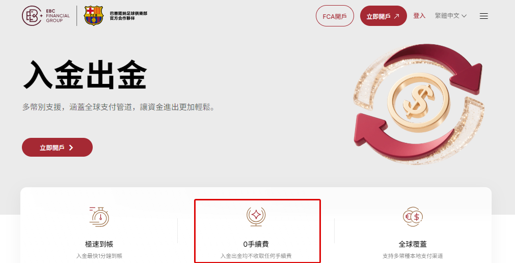EBC交易平台不收取任何手續費