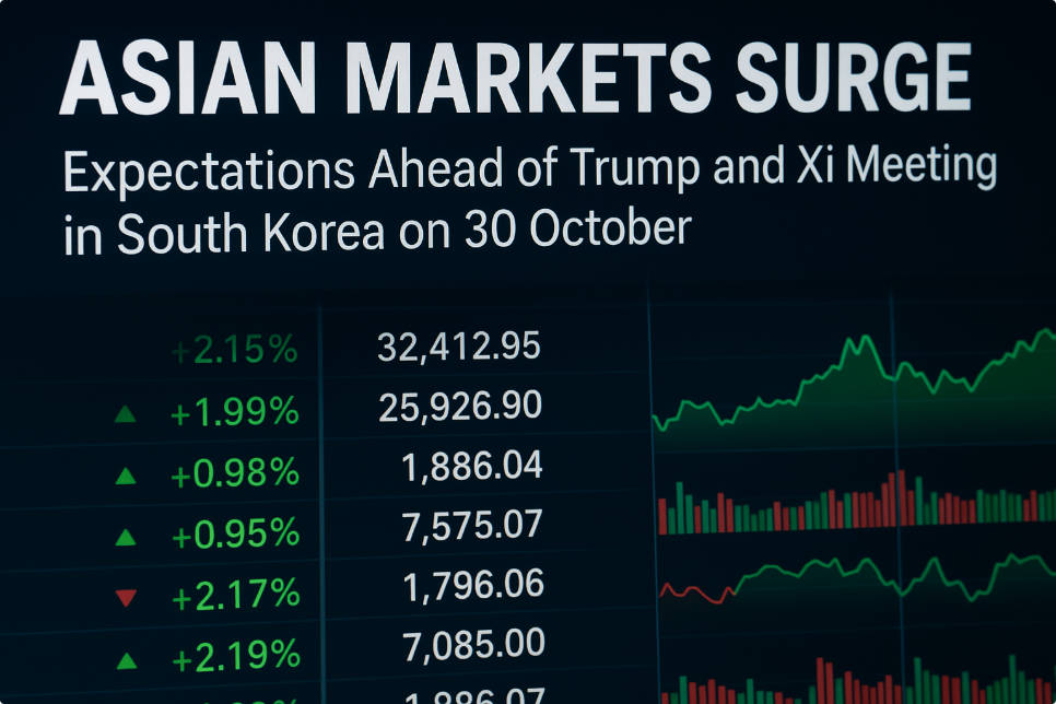 ارتفاع الأسواق الآسيوية قبيل اجتماع ترامب وشي Asian Markets Surge Ahead of Trump–Xi Meeting