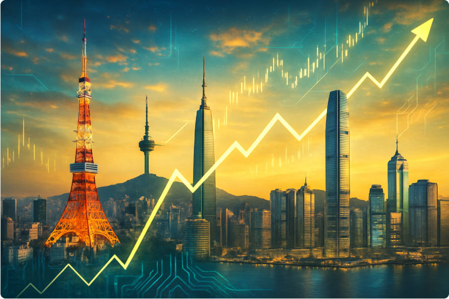 ارتفاع الأسواق الآسيوية Asian Markets Surge
