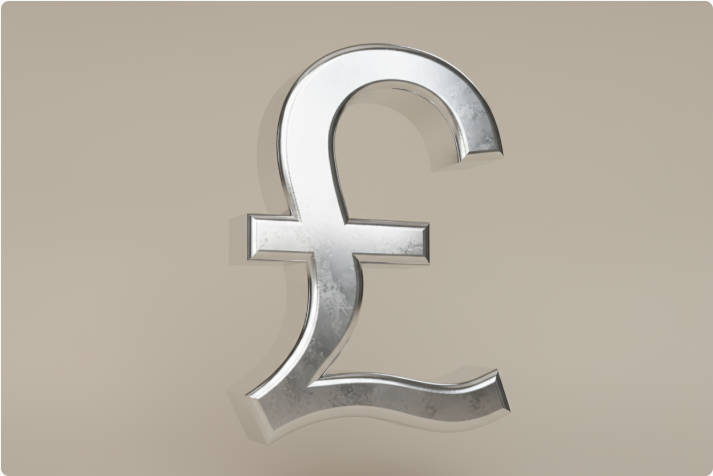 A Silver Pound Sign A Silver Pound Sign