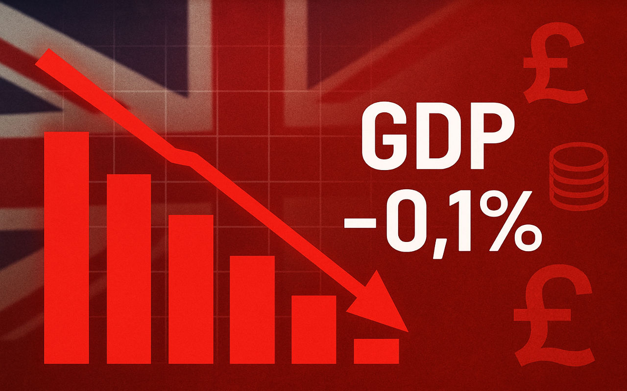 FTSE 100 Slips as UK GDP Falls 0.1 UK GDP September