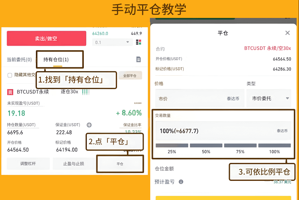 手动平仓教学示范 手动平仓教学示范