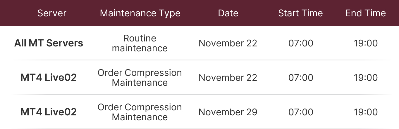 Server Operation and Maintenance Schedule