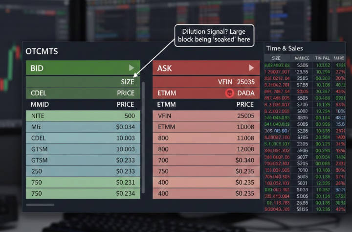 OTC Level 2 Order Book on monitors
