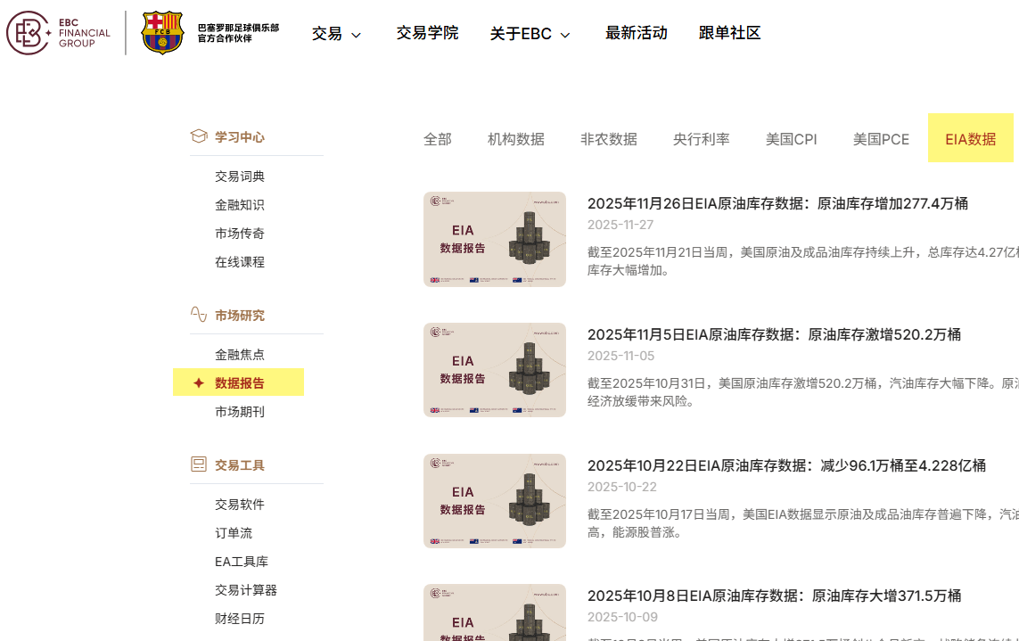 EBC EIA原油数据跟踪