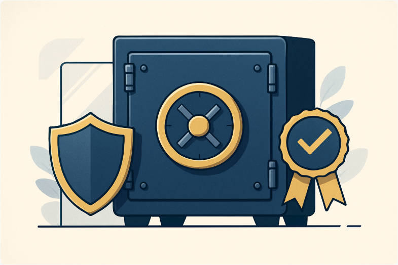 Secure digital vaults, shields, and regulatory badges Secure digital vaults, shields, and regulatory badges