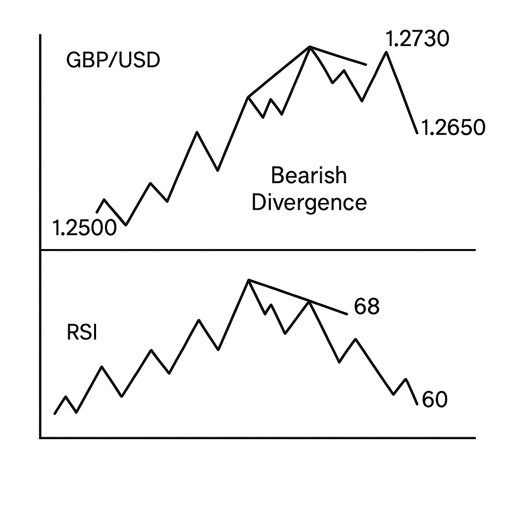 Exemplo de Divergência em Negociações Example Of Divergence In Trading