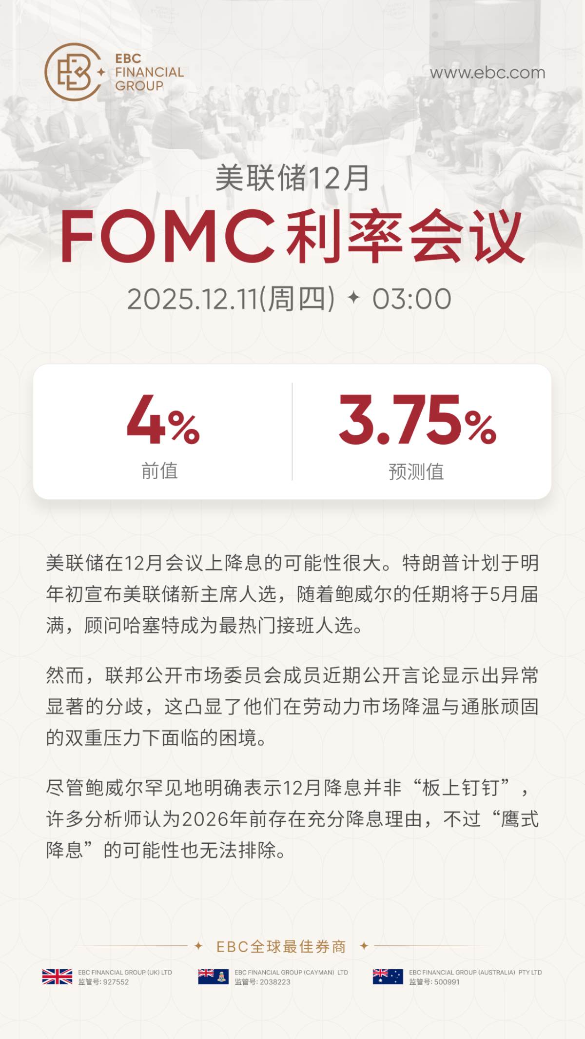 美联储12月利率会议 美联储12月利率会议