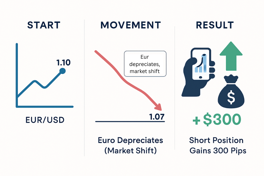 Пример обесценивания EUR/USD
