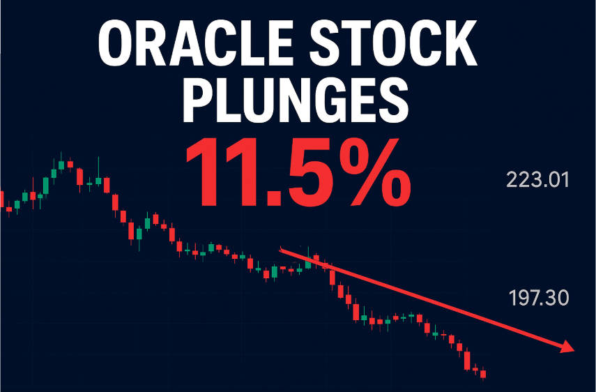 انخفض سهم شركة أوراكل بنسبة 11.5% Oracle Stock Plunges 11.5%