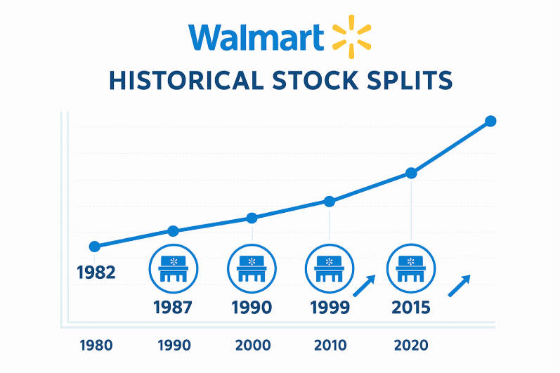 Walmart’s historical stock splits Walmart’s historical stock splits