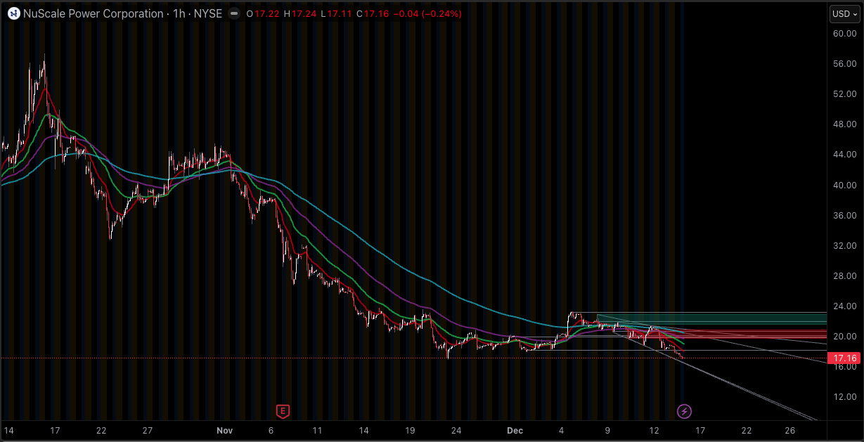 Gráfico de 1 mês das ações da SMR SMR Stock 1 month Chart
